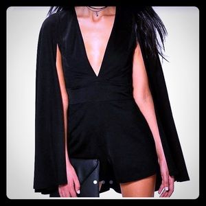 BLACK CAPE ROMPER!
